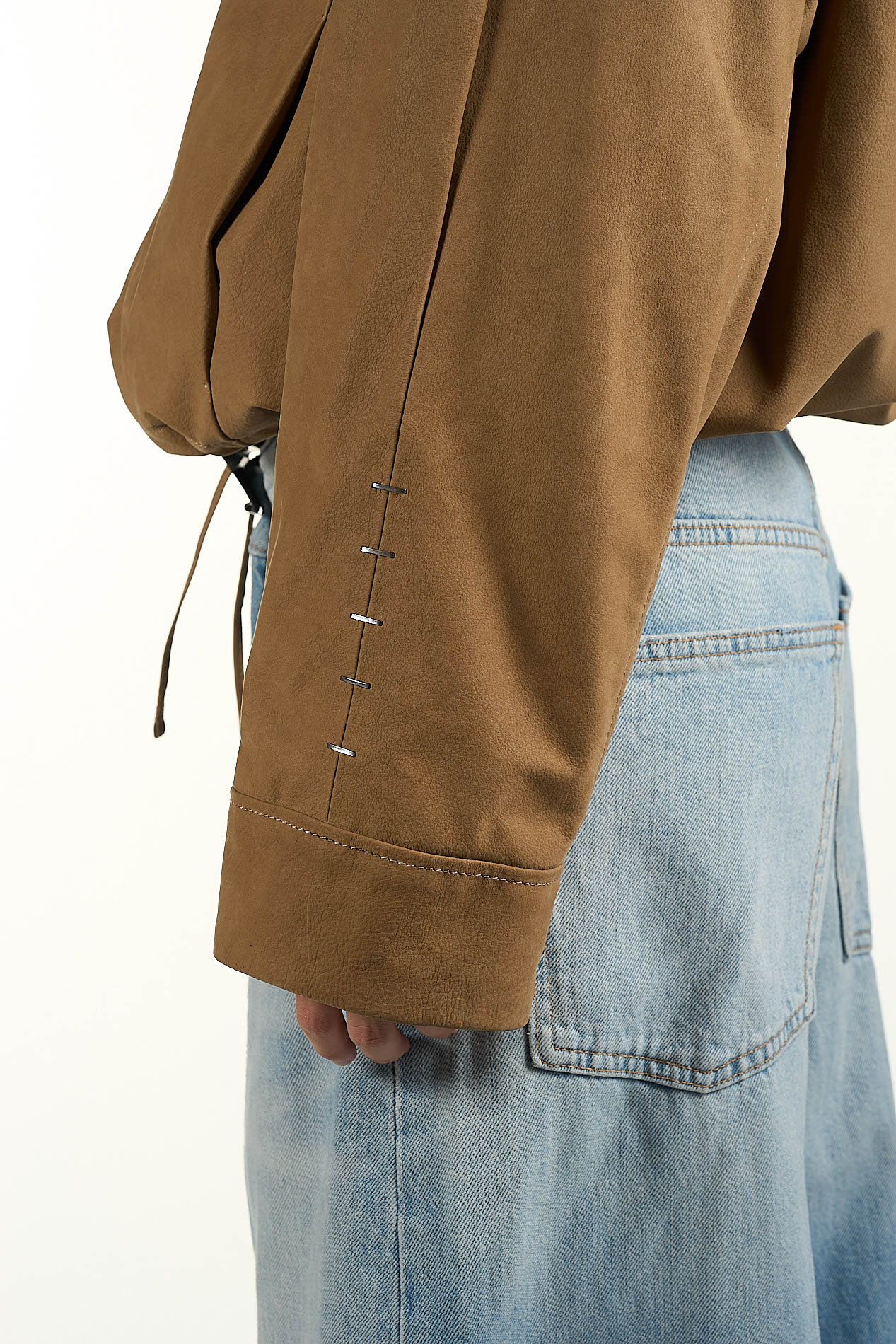 DANIELE BASTA LEATHER AND SILVER JACKET 